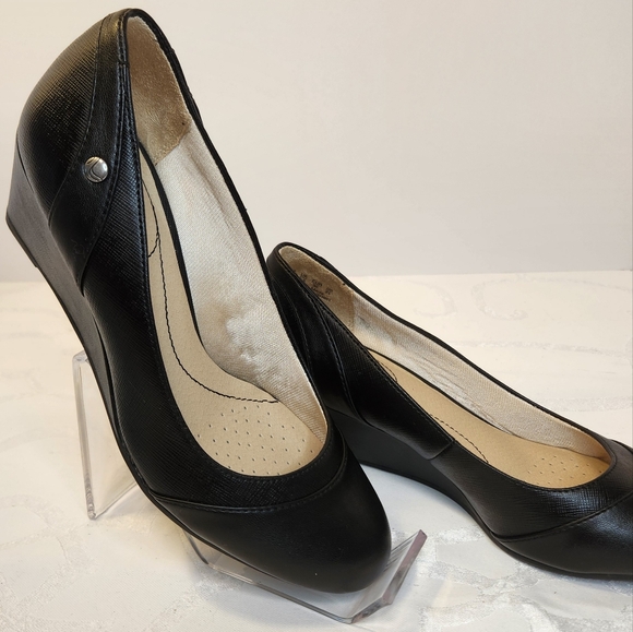 Life Stride Soft System Support Flex Sole Wedge Pump Black Size 6 - Picture 1 of 11